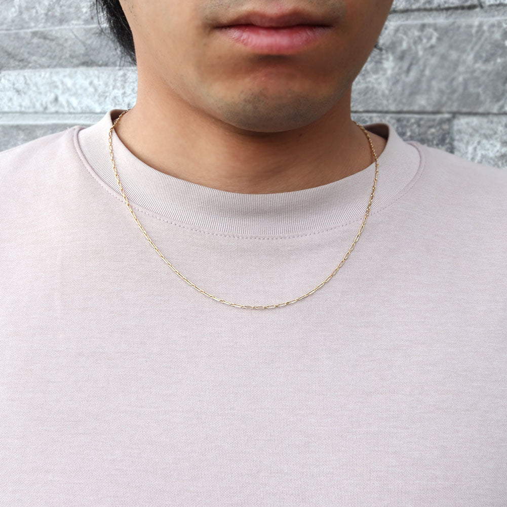 小豆チェーン 18金 メンズ ネックレス 中空 K18YG チェーンネックレス 中空チェーン ショート&ロング 人気 おすすめ K18 ゴールド おしゃれ (品番 azuki-sl-h-050-k18-m)