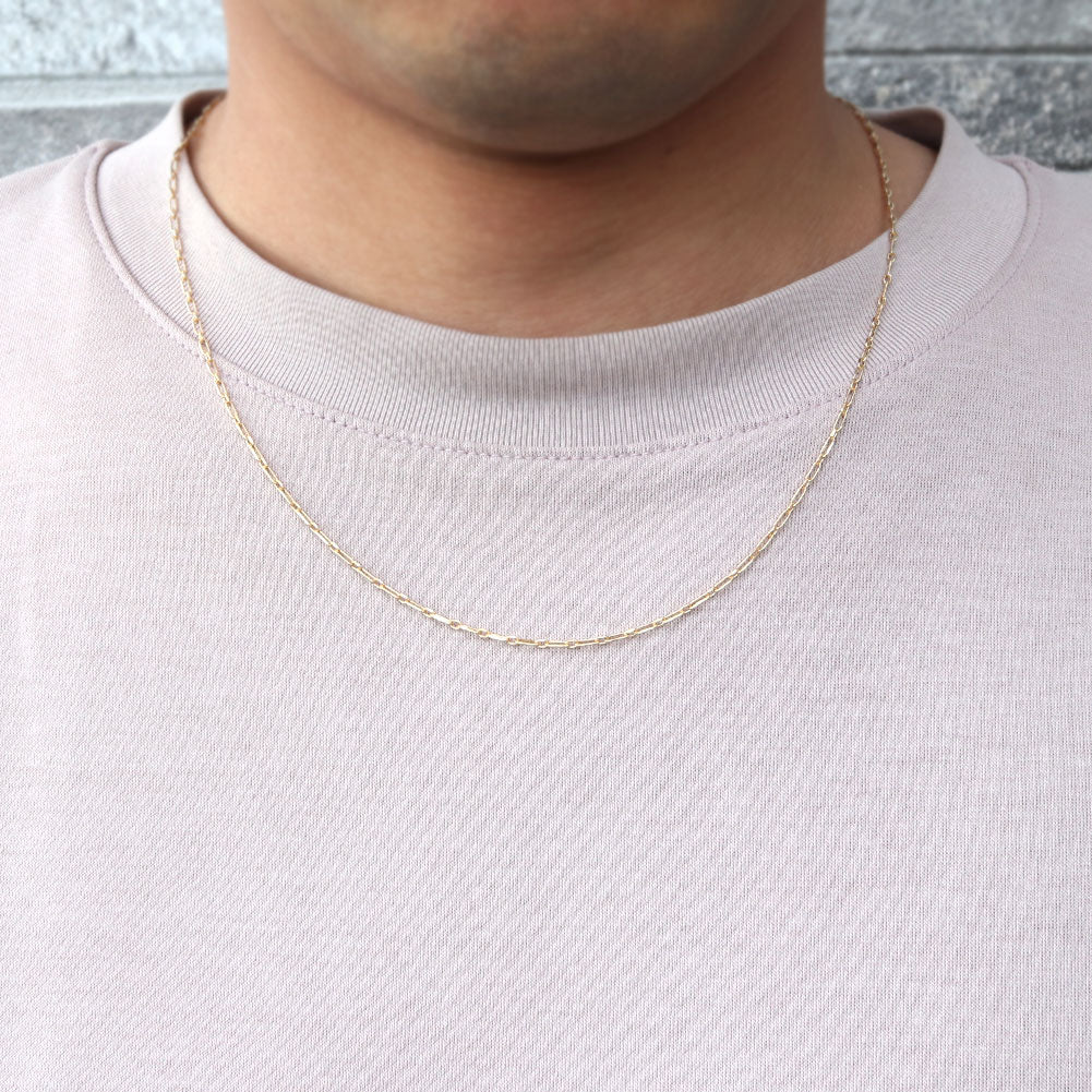 小豆チェーン 18金 メンズ ネックレス 中空 K18YG チェーンネックレス 中空チェーン ショート&ロング 人気 おすすめ K18 ゴールド おしゃれ (品番 azuki-sl-h-050-k18-m)