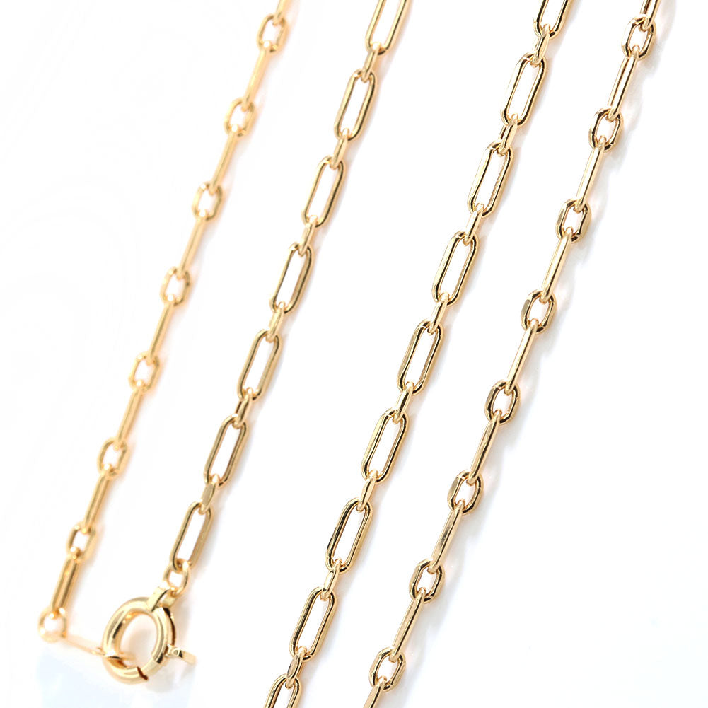 小豆チェーン 18金 メンズ ネックレス 中空 K18YG チェーンネックレス 中空チェーン ショート&ロング 人気 おすすめ K18 ゴールド おしゃれ (品番 azuki-sl-h-050-k18-m)