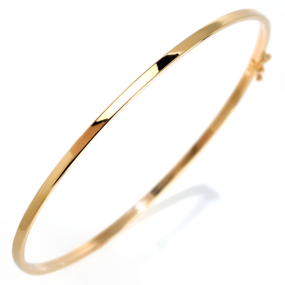 18金 バングル レディース 細い シンプル フック ストッパー K18