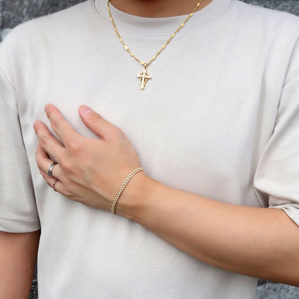 18金 メンズ ブレスレット 中空 クオーレ K18YG ゴールド ロープチェーン アジャスター付き 2cm ブレス 人気 男性 彼氏 夫 誕生日 記念日 (品番 cuore-h-040-18-k18-m)