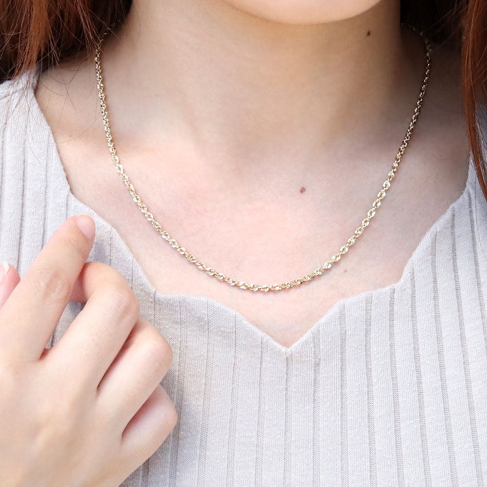 ネックレス レディース チェーン 18金 中空 イリーデ チェーンネックレス K18 イエローゴールド 女性 おしゃれ ジュエリー プレゼント 誕生日 (品番 iride-h-030-k18-l)