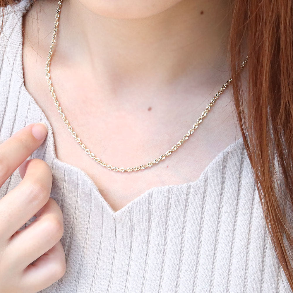 ネックレス レディース チェーン 18金 中空 イリーデ チェーンネックレス K18 イエローゴールド 女性 おしゃれ ジュエリー プレゼント 誕生日 (品番 iride-h-030-k18-l)
