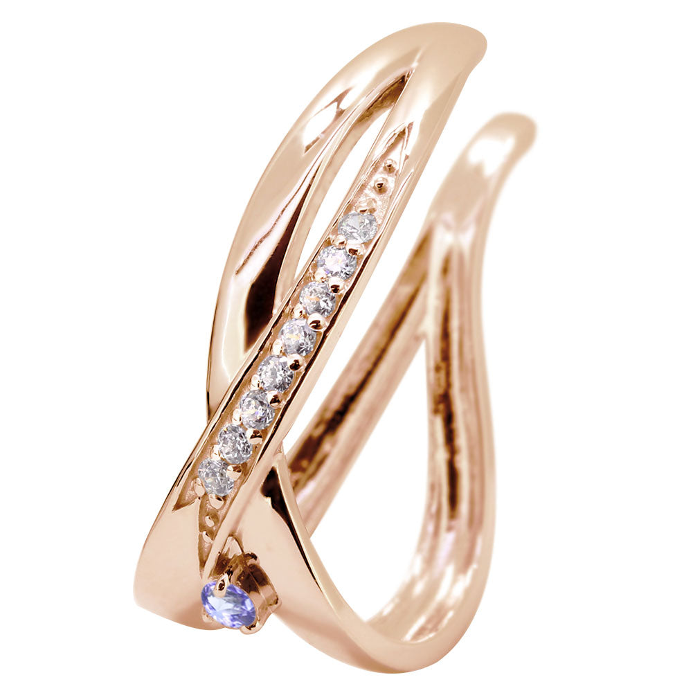 レディース イヤーカフ 大ぶり 片耳 選べる誕生石 sv925 K10 K18 Pt900 クロスライン 女性 おしゃれ 大人 ラインストーン ダイヤモンド 2連 ギフト (品番 me-0061)