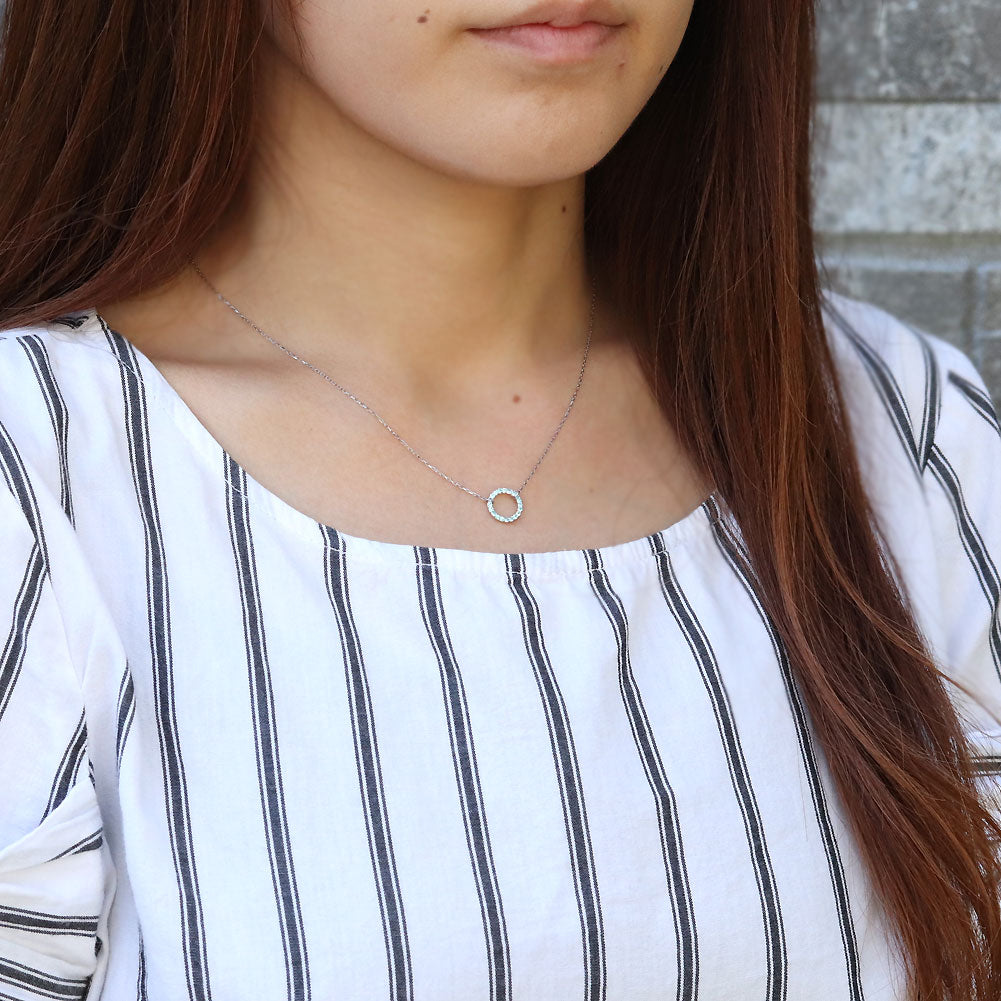サークルネックレス プラチナ パライバトルマリン K18 Pt900 エタニティ ネックレスサークル ネックレス ペンダント (品番 mh-0140-paraiba-k18-pt)