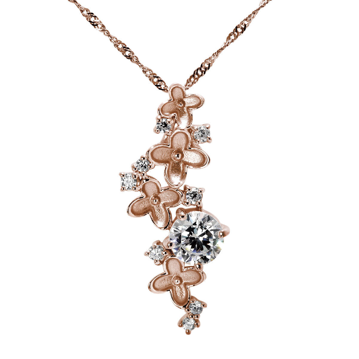ダイヤモンド フラワー ネックレス レディース 鑑定書付き 0.5ct ハイグレード K18 Pt900 花 ペンダント 記念日 結婚記念日 10年 10周年 ギフト (品番 mh-0440-4-cgl)