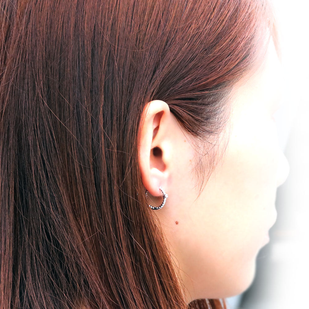 ピアス レディース フープピアス ロープ 縄 両耳セット 選べる誕生石 中折れ式 ツイスト ひねり 一粒 天然石 k10 k18 pt900 (品番 mp-0175-l)