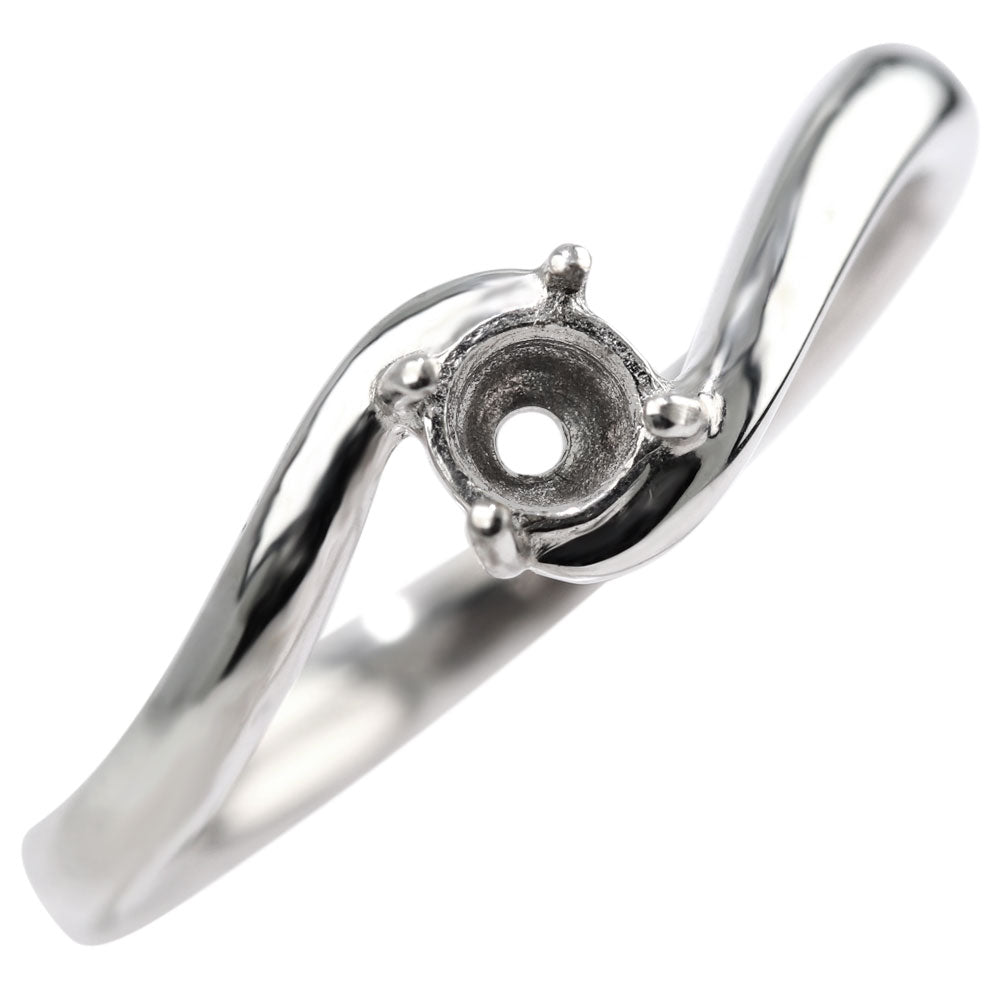 レディース 指輪 一粒 リング シンプル セミオーダー 3.5mm 空枠 K18 K10 Pt900 SV925 抱き合わせ S字 女性 大人 上品 記念日 誕生石 サプライズ プレゼント(品番 mpr-0028-kw)