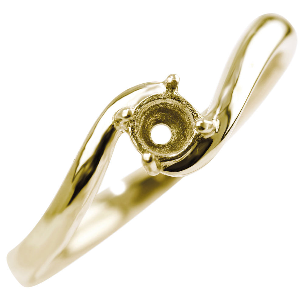 レディース 指輪 一粒 リング シンプル セミオーダー 3.5mm 空枠 K18 K10 Pt900 SV925 抱き合わせ S字 女性 大人 上品 記念日 誕生石 サプライズ プレゼント(品番 mpr-0028-kw)