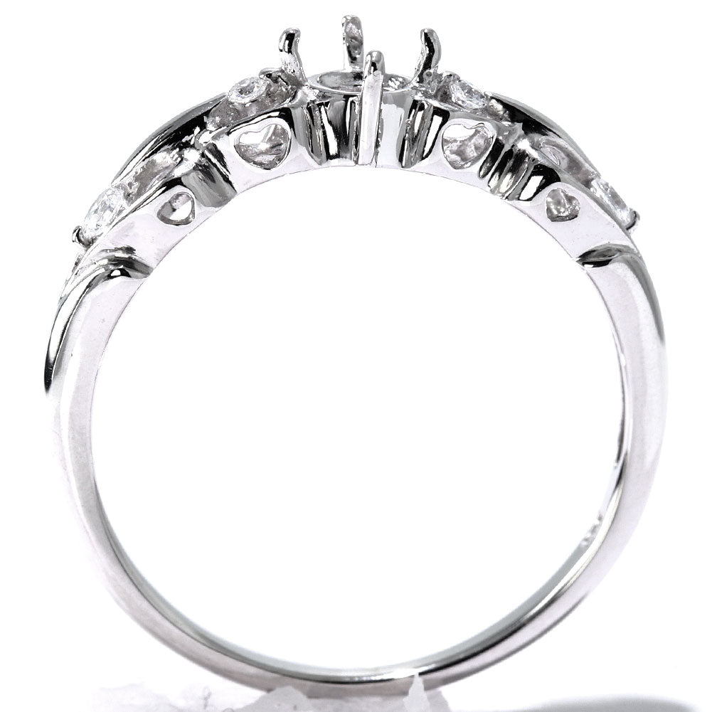 ハート リング 指輪 可愛い レディース セミオーダー 3.5mm 空枠 K10 K18 Pt900 SV925 キュート 女性 大人かわいい 普段使い 自分用 ご褒美 (品番 mpr-0063-kw)