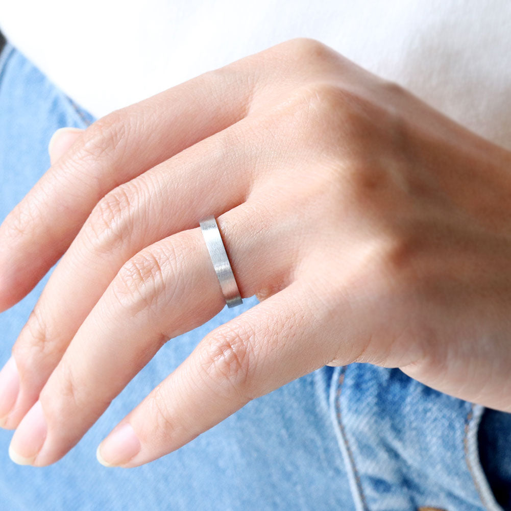 プラチナリング シンプル プラチナ900 マリッジリング 指輪 平打ち あらし加工 レディース 結婚指輪 Pt900