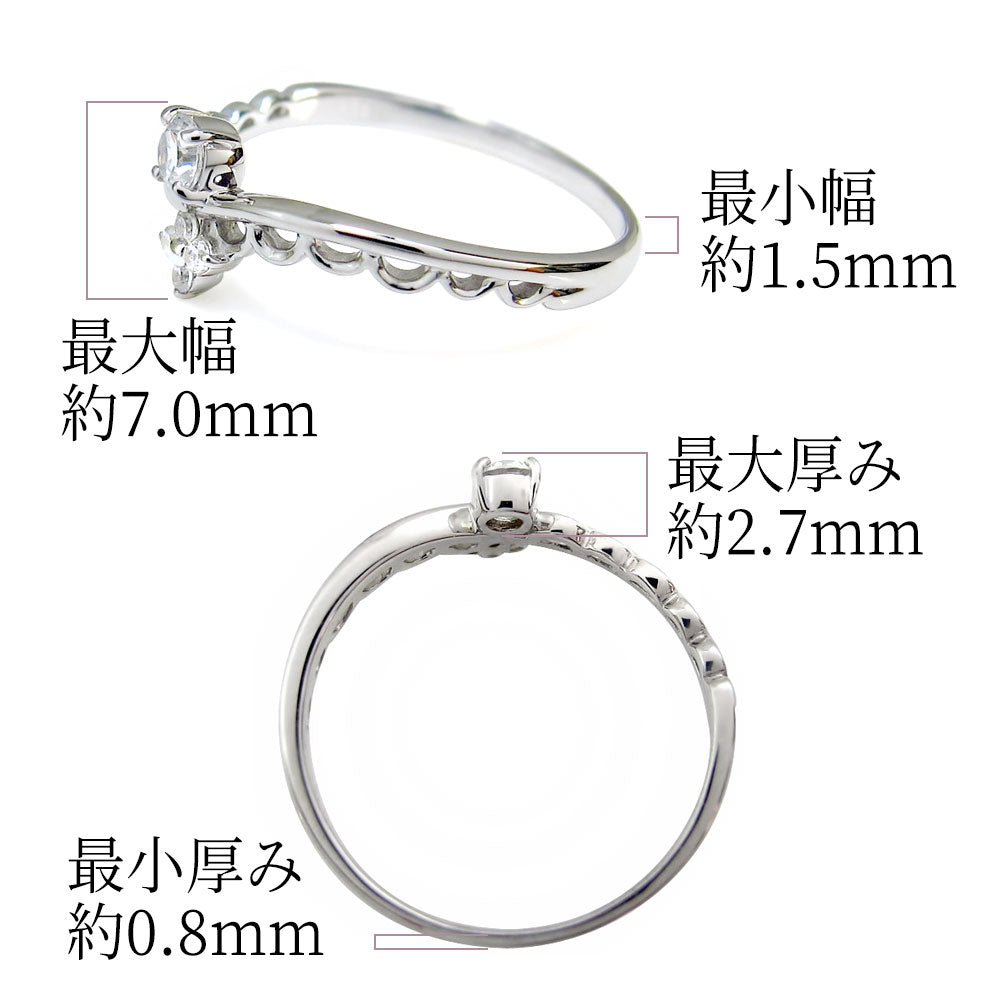 ピンキーリング レース 指輪 18k ファランジリング リング枠 セミオーダー リメイク 10K Pt900 sv925 ふんわり 可愛い レディース 普段使い (品番 mr-0086-kw)
