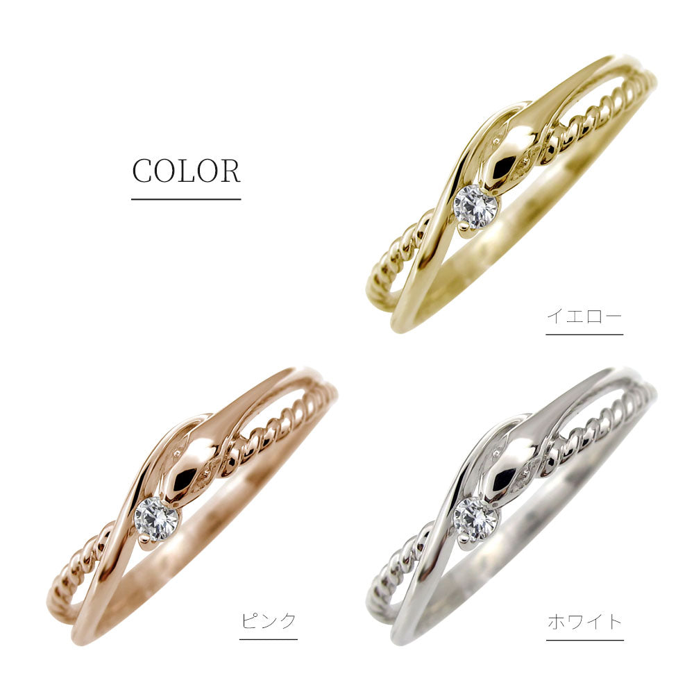 ヘビ リング 指輪 レディース K10 K18 Pt900 SV925 ピンキーリング 一粒 誕生石 蛇 スネーク女性 ロープ 蛇の指輪 選べる誕生石 ギフト (品番 mr-0111)