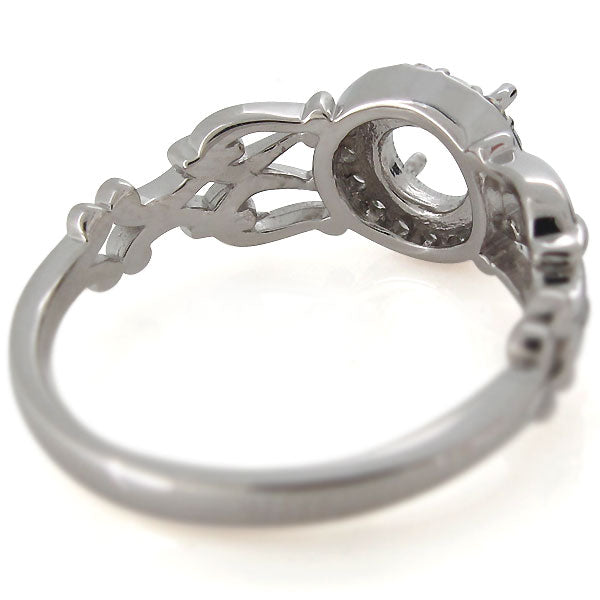 取り巻きリング 空枠 5mm 婚約指輪 リング枠 アンティーク プラチナ 18金 10金 ゴージャス レディース 指輪 セミオーダー (品番 mr-0224-kw)