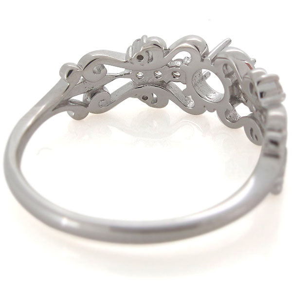 百合の紋章 リング枠 レディース 空枠 4mm 指輪 プラチナ 18金 10金 ハート 唐草 セミオーダー ダイヤモンド 百合 アンティーク調 (品番 mr-0227-kw)