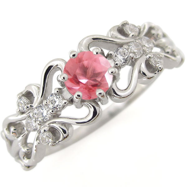 アラベスク ハート リング K18YG 百合の紋章 レディース 選べる誕生石 百合 K10 K18 PT900 ダイヤモンド 天然石 アンティーク調 (品番 mr-0227)