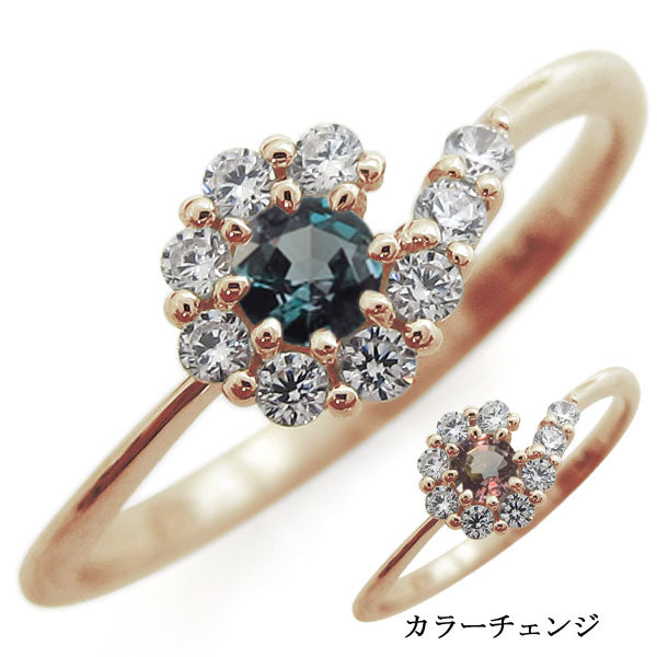 レディース 取り巻き ダイヤモンドリング 10周年 ブライダル 指輪 選べる誕生石 天然石 メモリアルリング k10 k18 pt900 sv925 (品番 mr-0246)