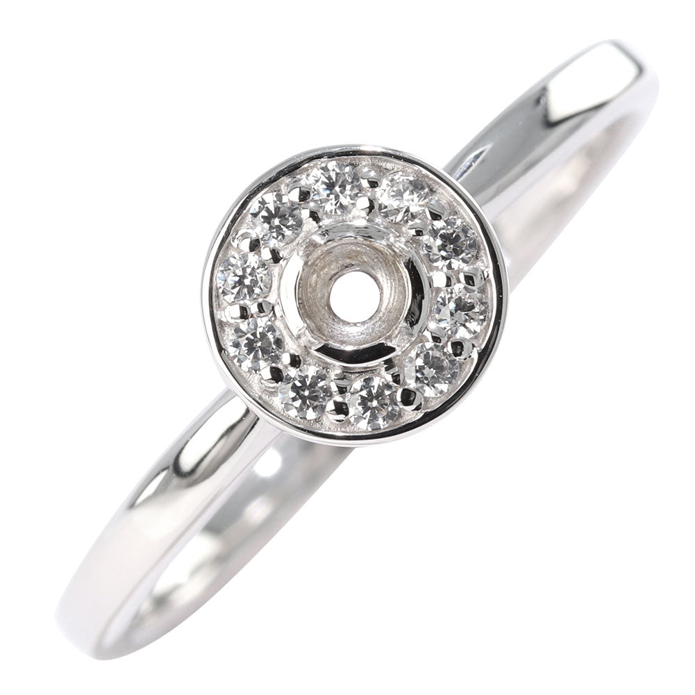 レディース リング 空枠 取り巻き かわいい セミオーダー 指輪 ルース 2.5mm カスタム k10 k18 pt sv サークル 綺麗 女性 特別 ご褒美 (品番 mr-0376-kw)