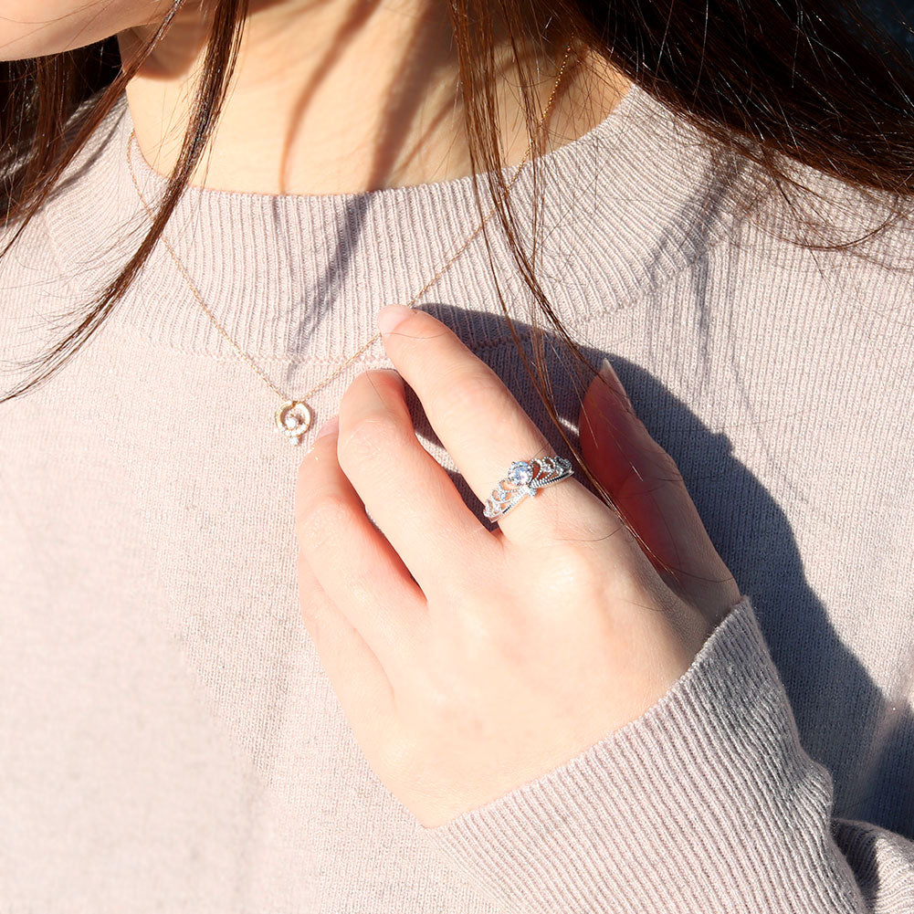 大粒 ダイヤモンドリング 0.5ct 高品質 18金 プラチナ 鑑定書付き ティアラ プリンセス 姫 婚約指輪 結婚10周年 記念日 アニバーサリー (品番 mr-0459-4-cgl-2)
