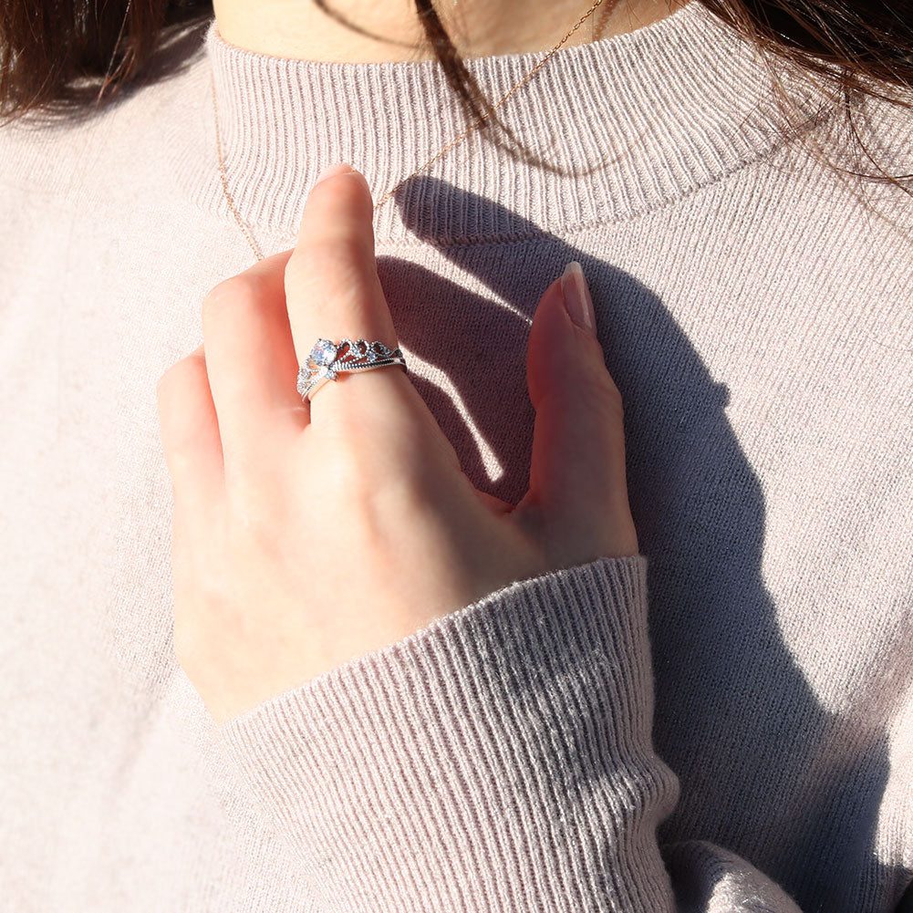 大粒 ダイヤモンドリング 0.5ct 高品質 18金 プラチナ 鑑定書付き ティアラ プリンセス 姫 婚約指輪 結婚10周年 記念日 アニバーサリー (品番 mr-0459-4-cgl-2)