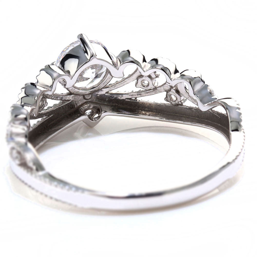 大粒 ダイヤモンドリング 0.5ct 高品質 18金 プラチナ 鑑定書付き ティアラ プリンセス 姫 婚約指輪 結婚10周年 記念日 アニバーサリー (品番 mr-0459-4-cgl-2)