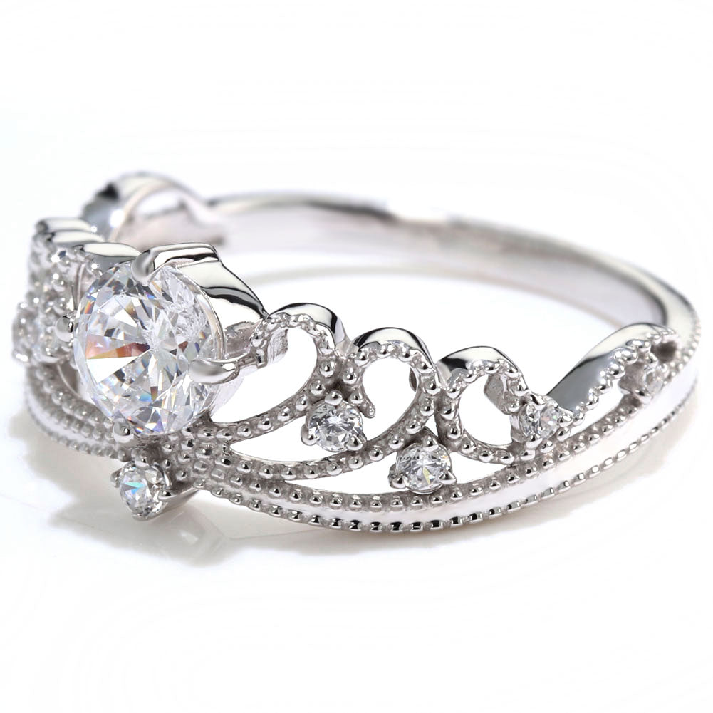 大粒 ダイヤモンドリング 0.5ct 高品質 18金 プラチナ 鑑定書付き ティアラ プリンセス 姫 婚約指輪 結婚10周年 記念日 アニバーサリー (品番 mr-0459-4-cgl-2)