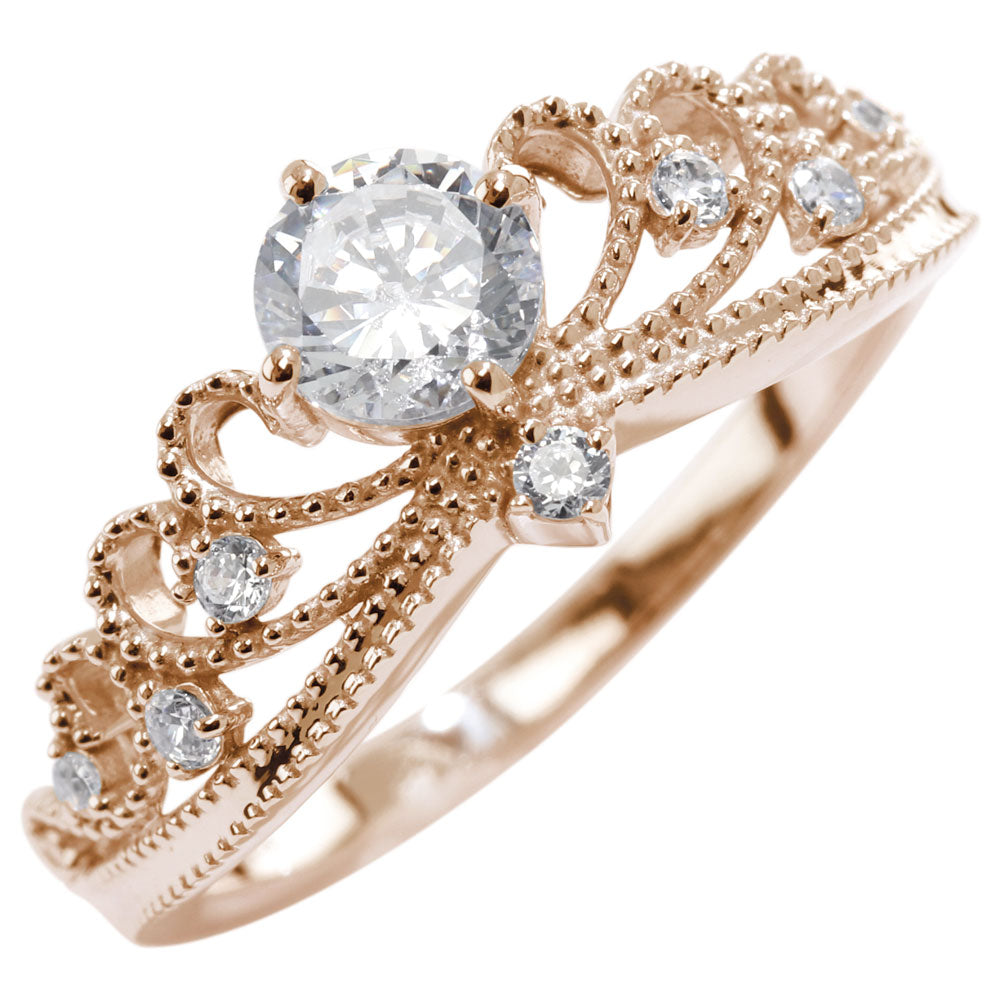 大粒 ダイヤモンドリング 0.5ct 高品質 18金 プラチナ 鑑定書付き ティアラ プリンセス 姫 婚約指輪 結婚10周年 記念日 アニバーサリー (品番 mr-0459-4-cgl-2)