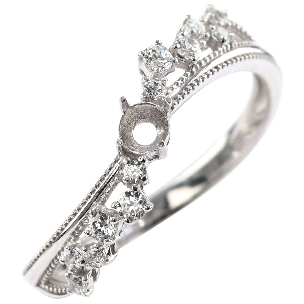 星モチーフ リング枠 K18 セミオーダー 指輪 ミル打ち レディース 星