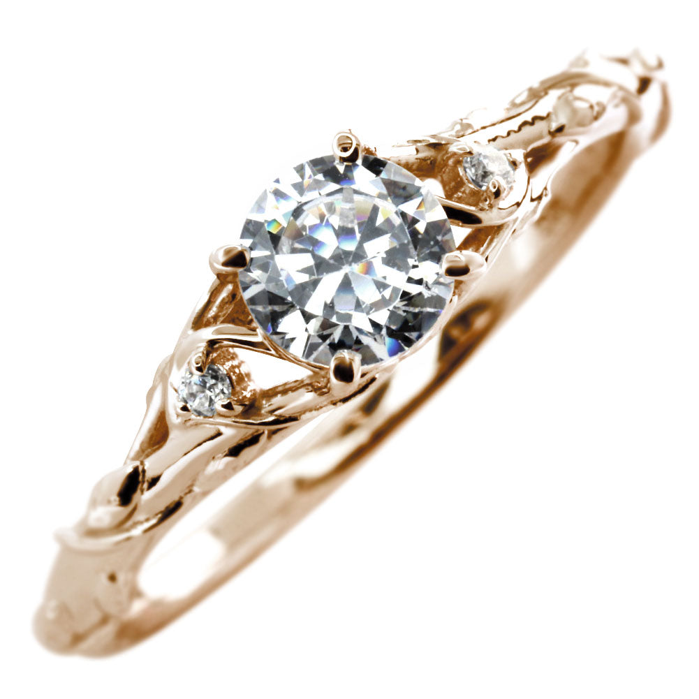 鑑定書付き ダイヤモンド 指輪 0.5ct K18 Pt900 エンゲージリング ボタニカル 婚約指輪 SI VS VVS 高品質 アラベスク 結婚記念日 婚約 サプライズ (品番 mr-0485-4-cgl-2)