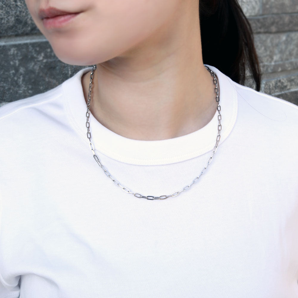 ネックレス ペーパークリップ チェーン レディース プラチナ ユニセックス レディースネックレス Pt850 おしゃれ ボーナス ご褒美 (品番 p-c-h-08-pt-l)