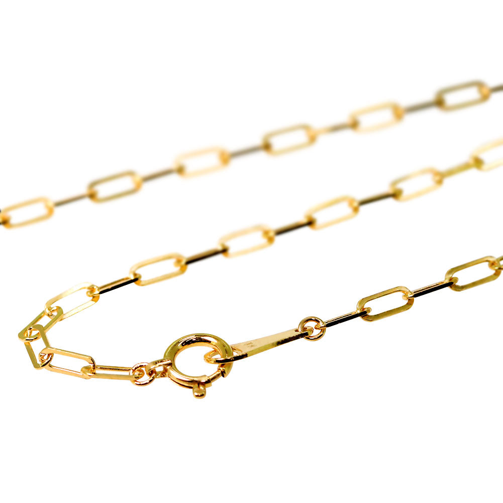 純金 ネックレス ペーパークリップ チェーン 24k メンズ K24 イエローゴールド 24金 幅2.2mm ユニセックス K18YG メンズネックレス (品番 p-c-n-k24-m)