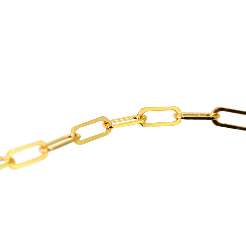 純金 ネックレス ペーパークリップ チェーン 24k メンズ K24 イエローゴールド 24金 幅2.2mm ユニセックス K18YG メンズネックレス (品番 p-c-n-k24-m)