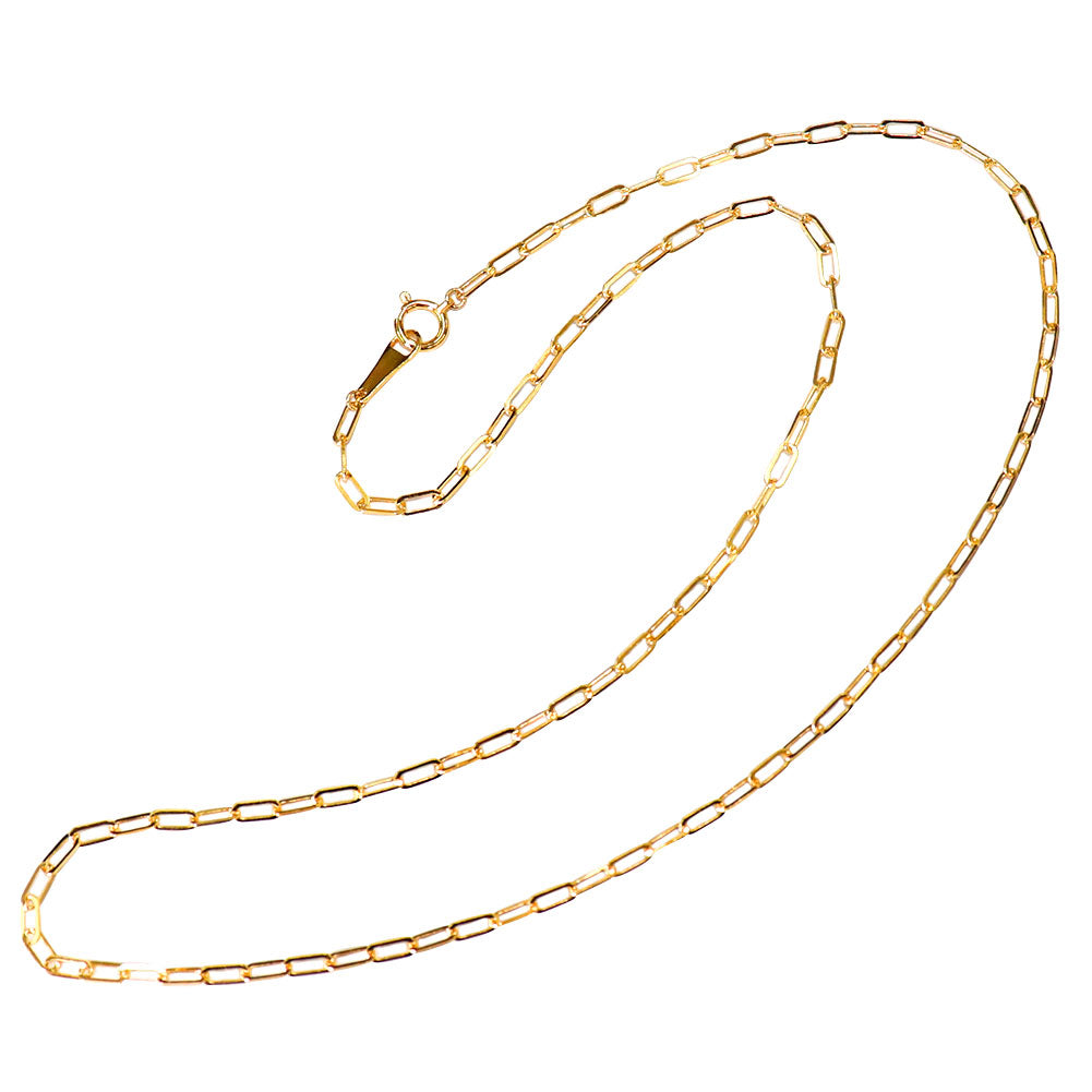純金 ネックレス ペーパークリップ チェーン 24k メンズ K24 イエローゴールド 24金 幅2.2mm ユニセックス K18YG メンズネックレス (品番 p-c-n-k24-m)