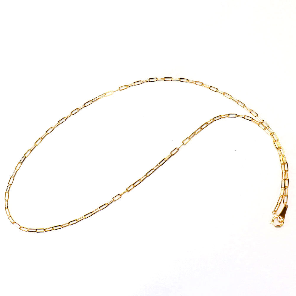 純金 ネックレス ペーパークリップ チェーン 24k メンズ K24 イエローゴールド 24金 幅2.2mm ユニセックス K18YG メンズネックレス (品番 p-c-n-k24-m)