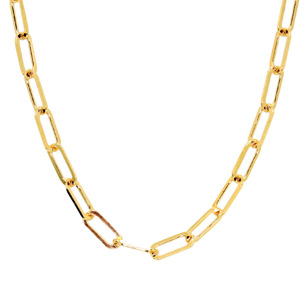 純金 ネックレス ペーパークリップ チェーン 24k メンズ K24 イエローゴールド 24金 幅2.2mm ユニセックス K18YG メンズネックレス (品番 p-c-n-k24-m)