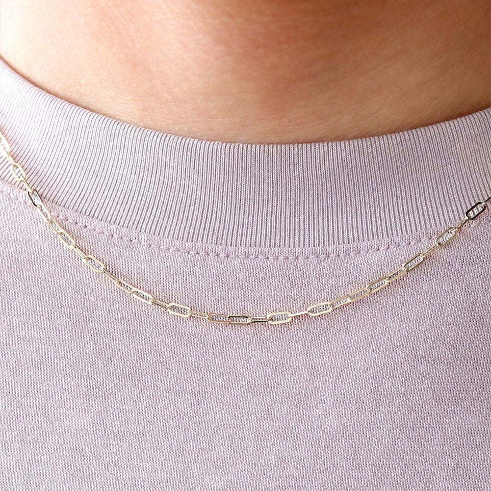純プラチナ ペーパークリップ ネックレス チェーン pt999 レディース pt プラチナ 幅2.2mm ユニセックス プラチナ999 レディースネックレス (品番 p-c-n-pt-l)