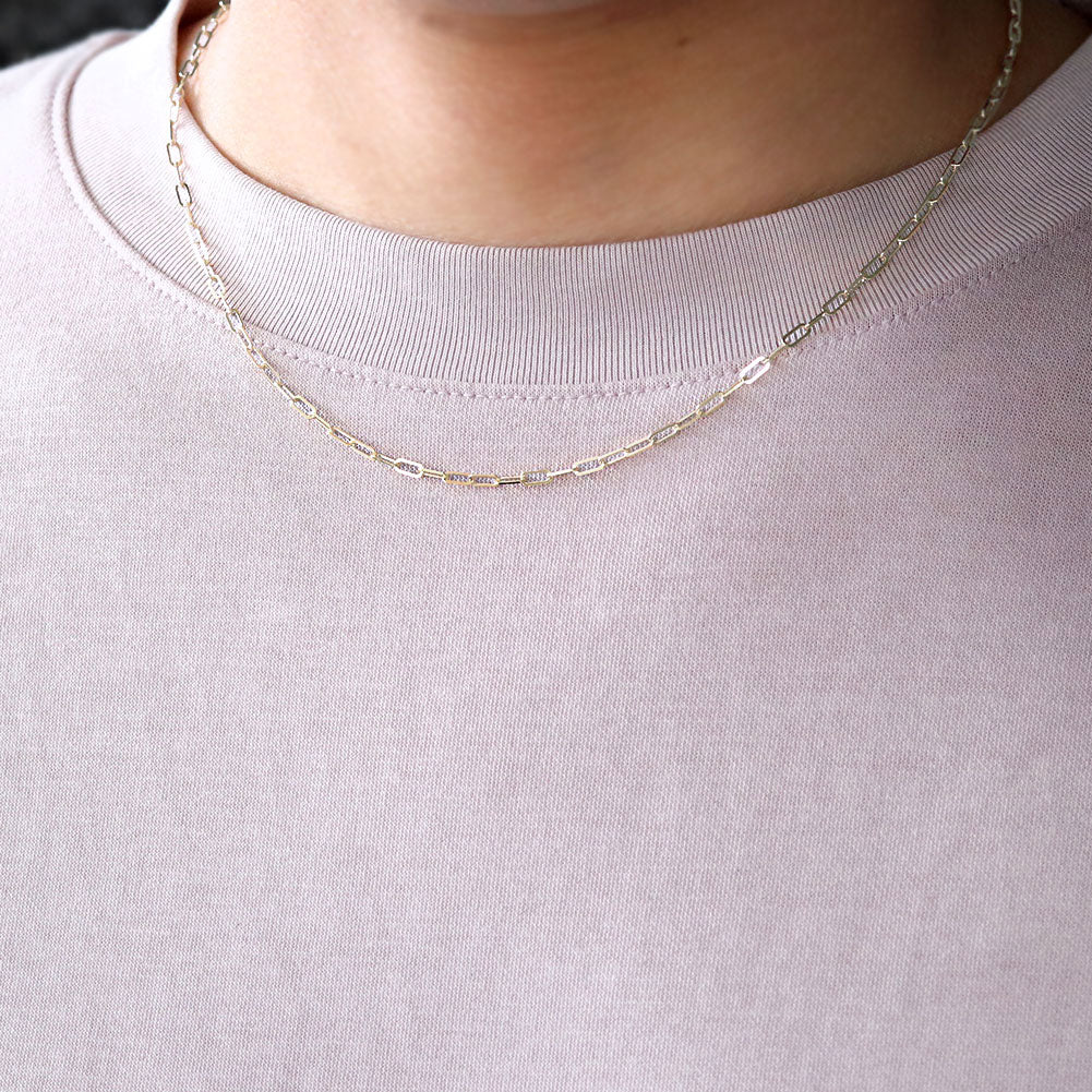 純プラチナ ペーパークリップ ネックレス チェーン pt999 レディース pt プラチナ 幅2.2mm ユニセックス プラチナ999 レディースネックレス (品番 p-c-n-pt-l)