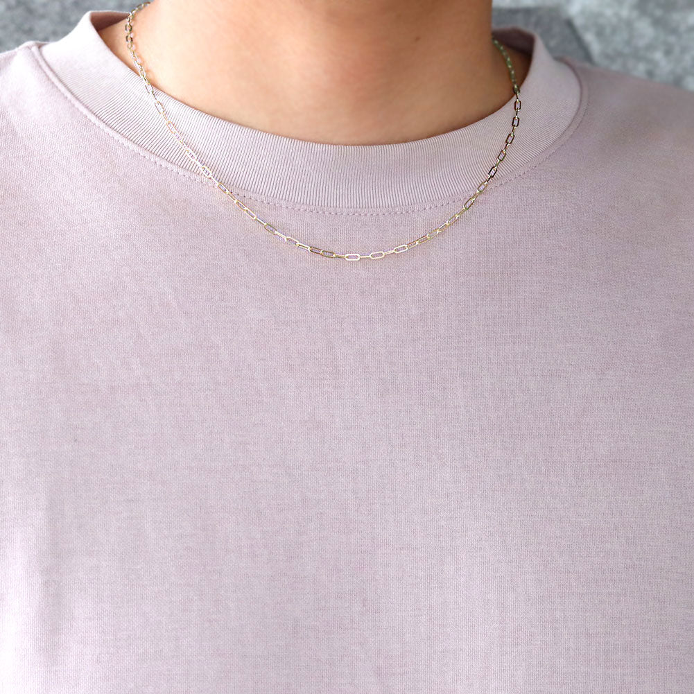 純プラチナ ペーパークリップ ネックレス チェーン pt999 レディース pt プラチナ 幅2.2mm ユニセックス プラチナ999 レディースネックレス (品番 p-c-n-pt-l)
