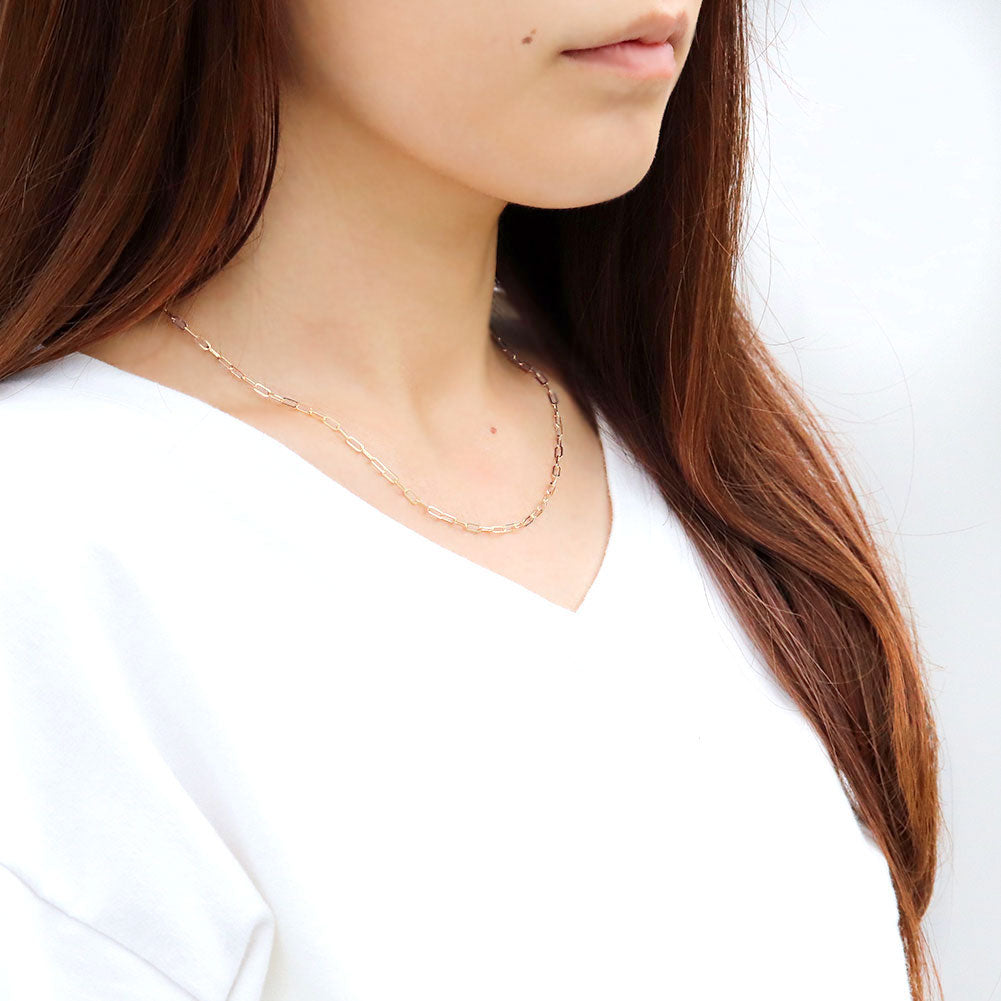 純プラチナ ペーパークリップ ネックレス チェーン pt999 レディース pt プラチナ 幅2.2mm ユニセックス プラチナ999 レディースネックレス (品番 p-c-n-pt-l)
