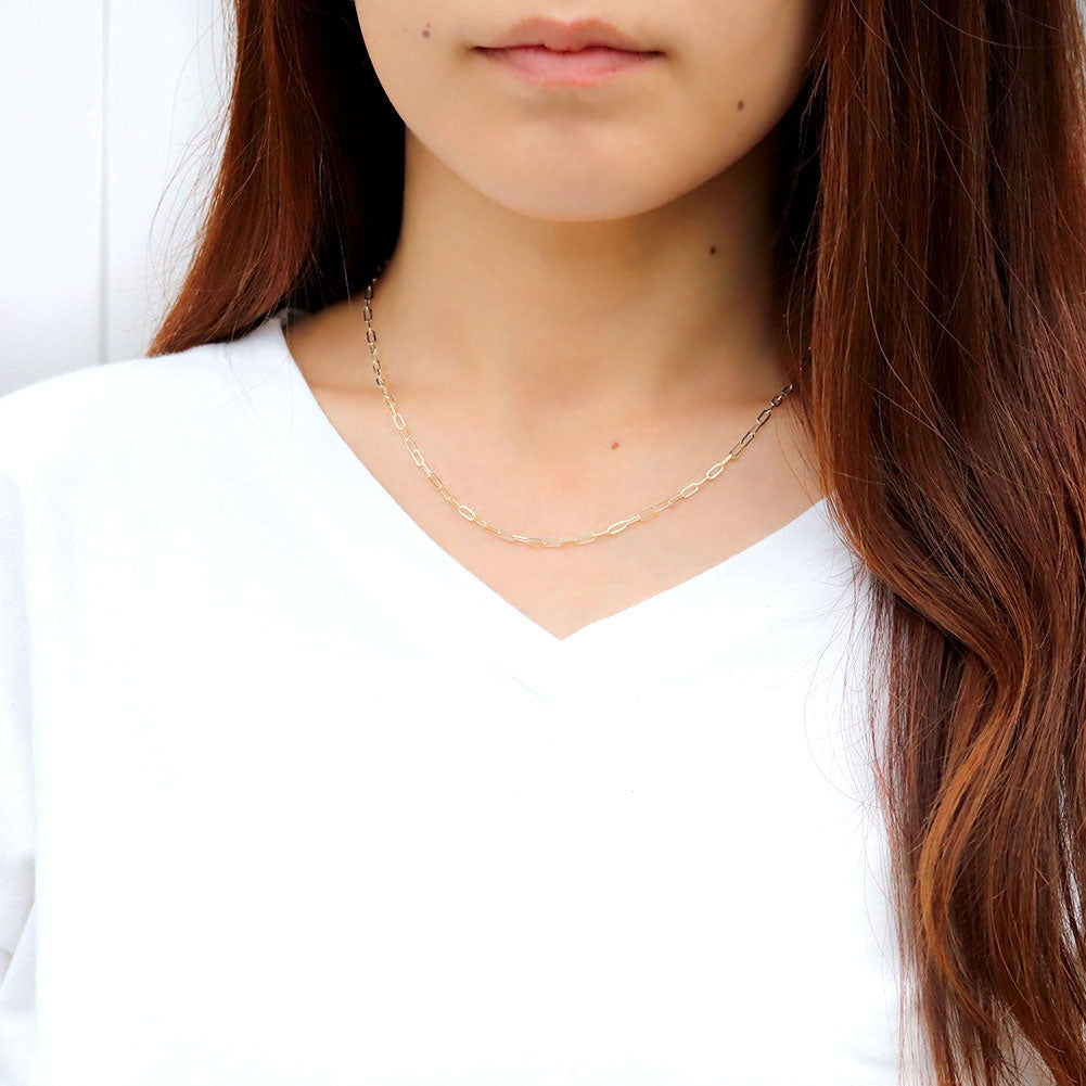 純プラチナ ペーパークリップ ネックレス チェーン pt999 レディース pt プラチナ 幅2.2mm ユニセックス プラチナ999 レディースネックレス (品番 p-c-n-pt-l)