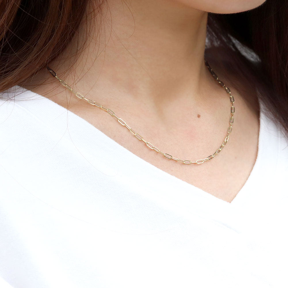 純プラチナ ペーパークリップ ネックレス チェーン pt999 レディース pt プラチナ 幅2.2mm ユニセックス プラチナ999 レディースネックレス (品番 p-c-n-pt-l)