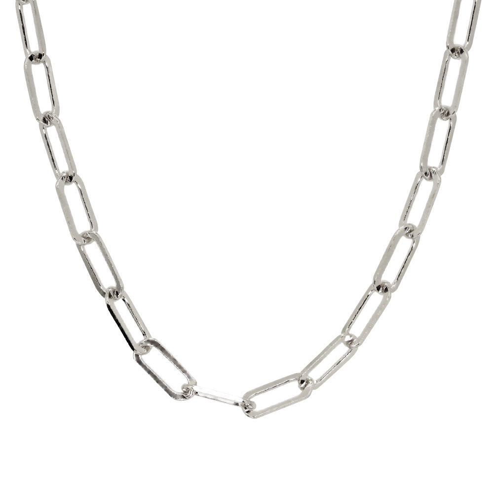 純プラチナ ペーパークリップ ネックレス チェーン pt999 レディース pt プラチナ 幅2.2mm ユニセックス プラチナ999 レディースネックレス (品番 p-c-n-pt-l)