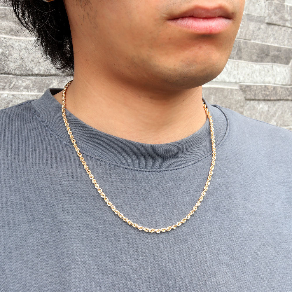 中空 ネックレス ロープチェーン レディース 18金 中空チェーン K18 ゴールド 軽い シンプル ユニセックス おしゃれ 普段使い プレゼント(品番 rope-h-060-k18-l)