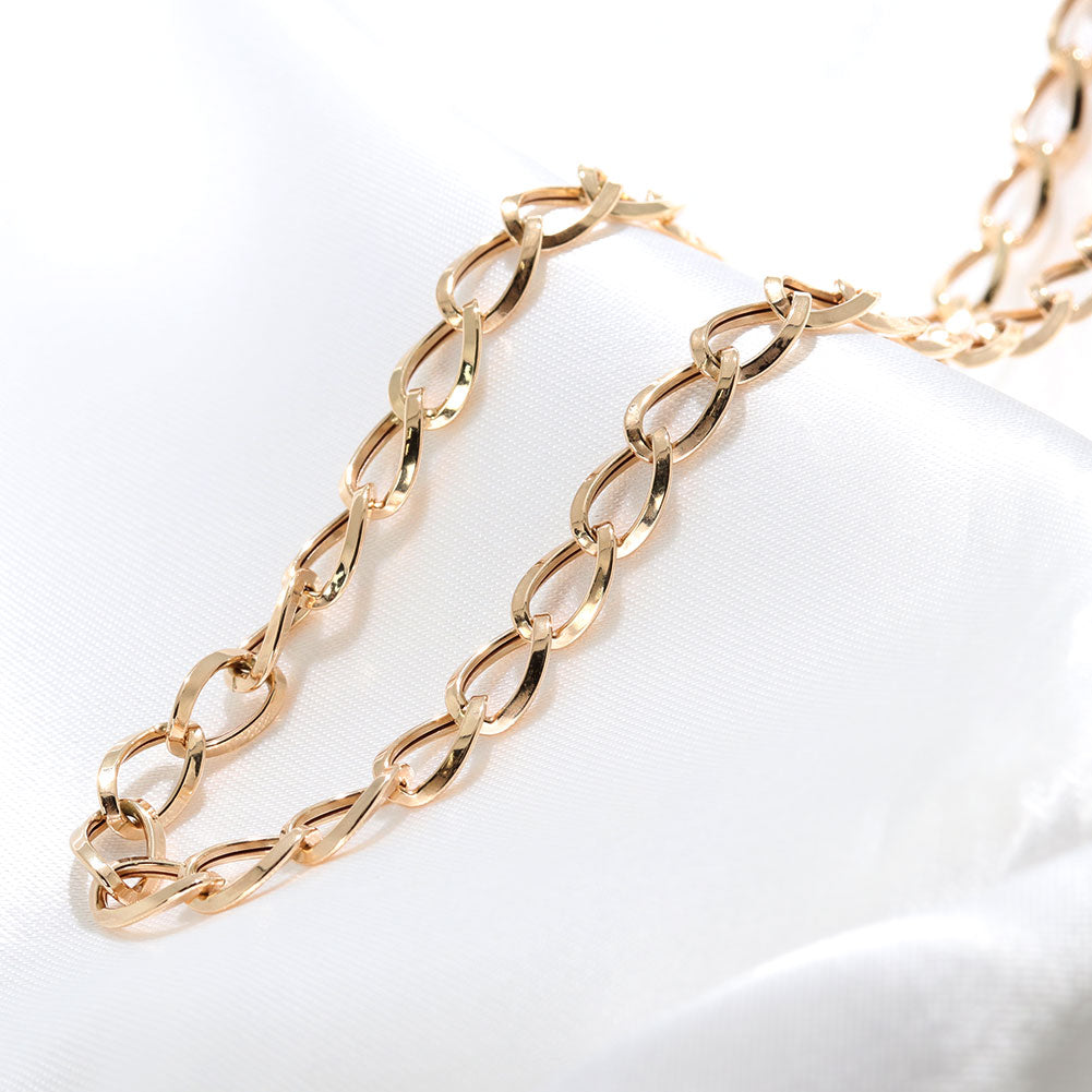 ブレスレット K18 イエローゴールド 中空チェーン メンズ ルビド 男性 大人 お洒落 K18YG 中空 地金 ブレス 重ね付け メンズジュエリー (品番 rubido-h-s-18-k18-m)