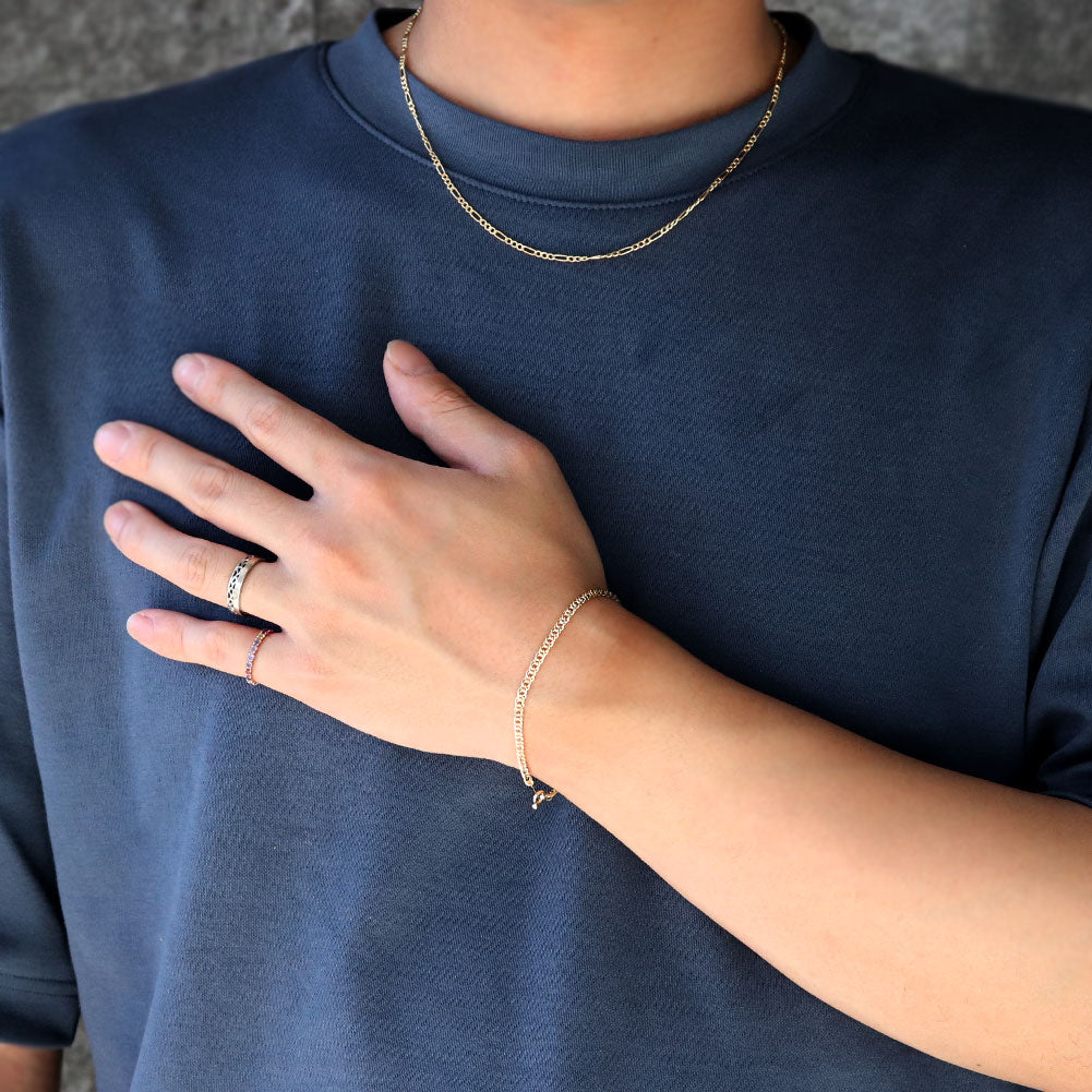 18金 喜平ブレスレット メンズ 中空 チェーン ダブル イエローゴールド 喜平 K18 中空ダブル メンズブレスレット 彼女 お揃い (品番 w-k-050-18-k18)