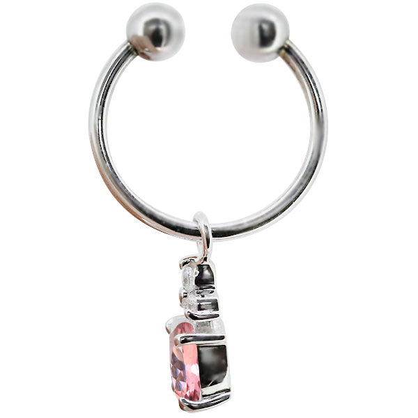 揺れる オーバル 大粒 フープイヤリング レディース イヤーカフ 選べる誕生石 Oval Hoop Earring 天然石 k10 k18 pt900 ノンホールピアス 両耳用