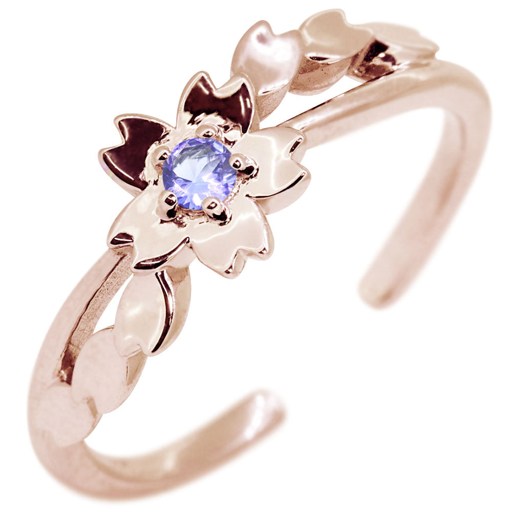 イヤーカフ レディース 桜 選べる誕生石 さくら 誕生石 天然石 片耳用 サクラ 10金 18金 プラチナ (品番 me-0032)