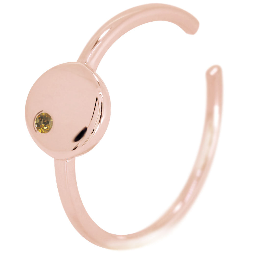 ノンホールピアス イヤーカフ レディース 幾何学 丸型 円 片耳用 重ね付け 選べる誕生石 k10 k18 pt900 一粒 天然石 誕生石 シンプル 細身 (品番 me-0044)