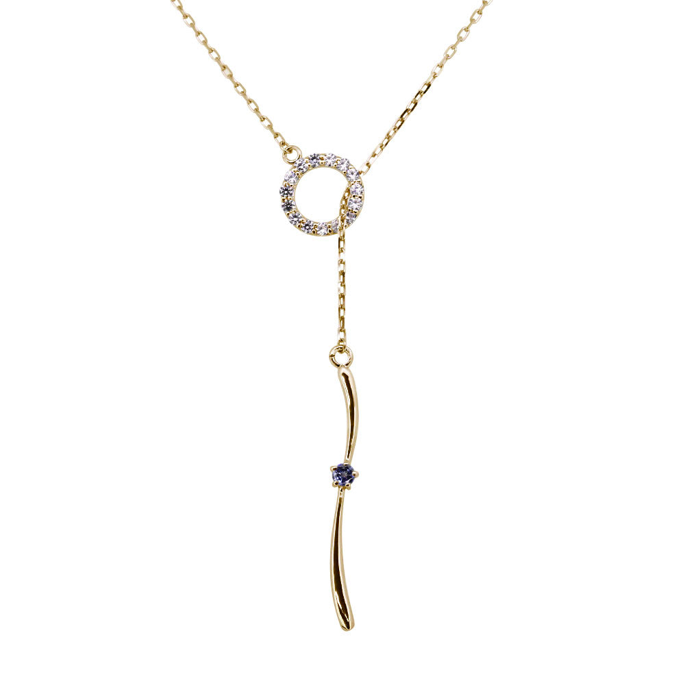 ネックレス ラリエット ロング Y字 レディース 一粒 シンプル ロングネックレス 希少石 ベニトアイト k10 k18 pt900 ダイヤモンド (品番 mh-0373-0375-beni)