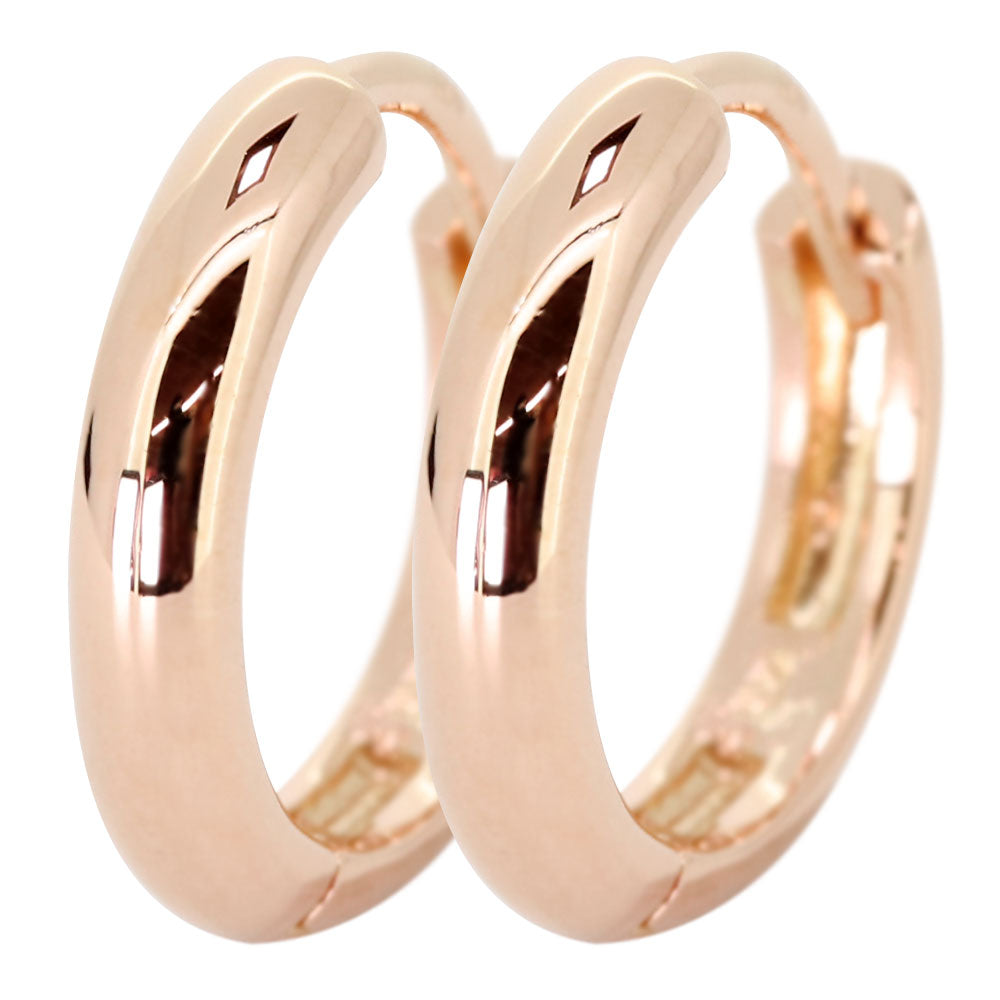 フープピアス シンプル レディース ピアス 中折れ式 男女兼用 フープ 両耳セット キャッチレス k10 k18 pt900 (品番 mp-0150-l)